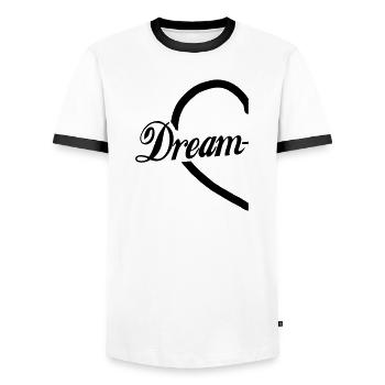 Cœur d’équipe de rêve - T-shirt contrasté Homme - blanc/noir - Devant - AI Model Female 172 light (172cm) & AI Model Male 178 dark (178cm)