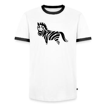 Zebra Design schwarz/ weiss - Männer Kontrast-T-Shirt - Weiß/Schwarz - Vorne - AI Model Female 172 light (172cm) & AI Model Male 178 dark (178cm)