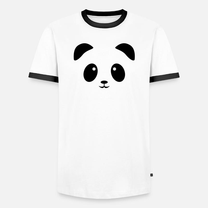 Panda Face - Men's Ringer Shirt - white/black