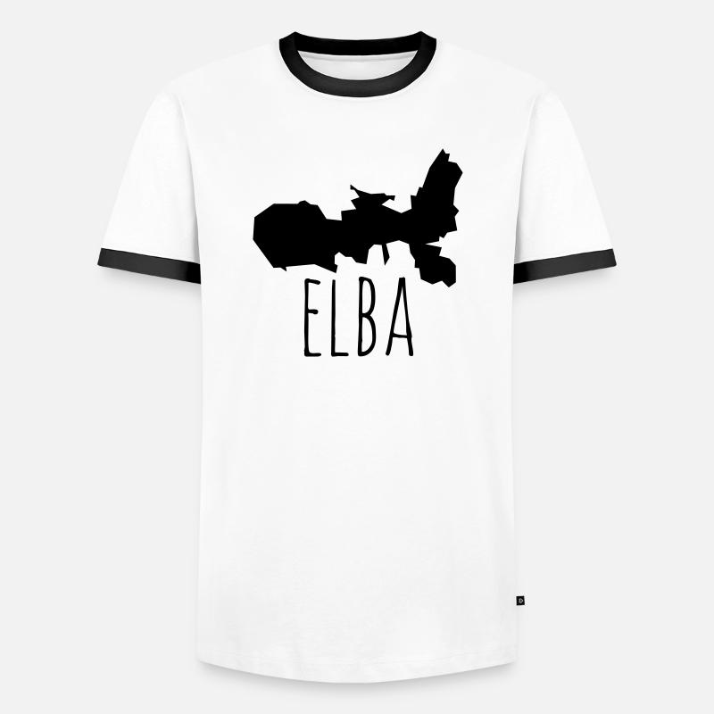 Elba - Männer Kontrast-T-Shirt - Weiß/Schwarz