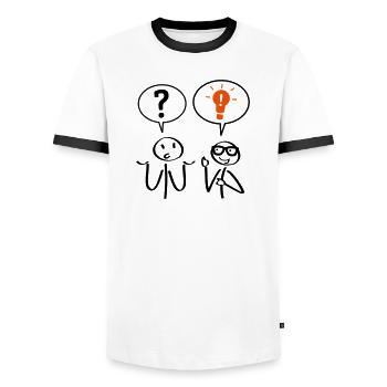 Problemlöser - Männer Kontrast-T-Shirt - Weiß/Schwarz - Vorne - AI Model Female 172 light (172cm) & AI Model Male 178 dark (178cm)