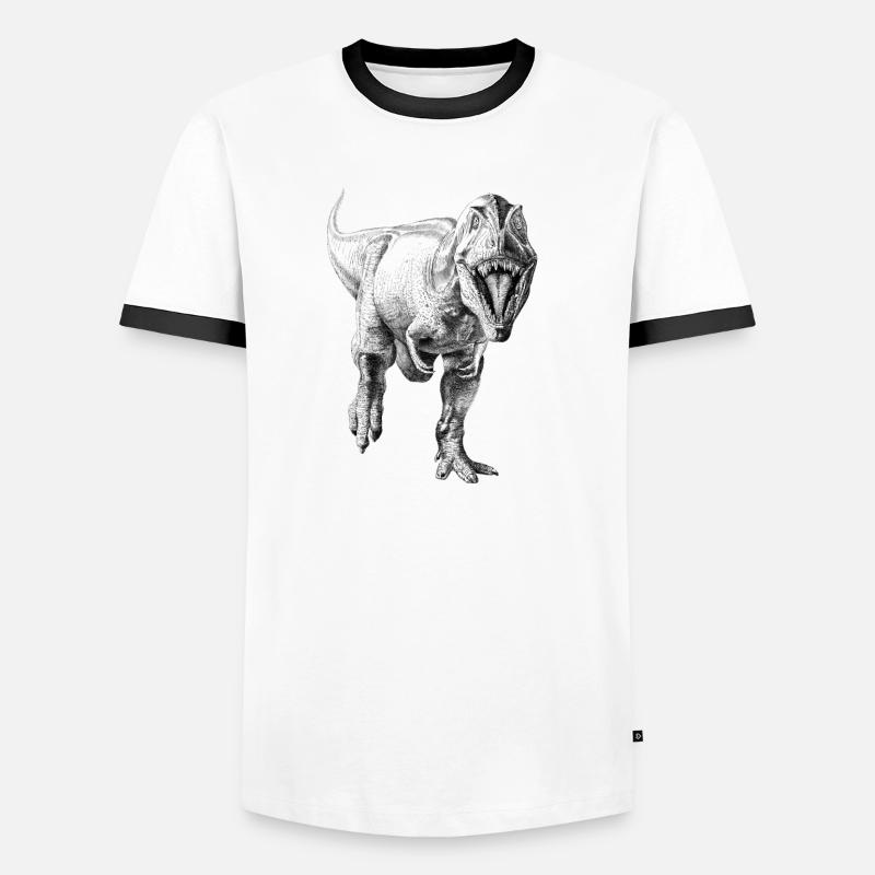 Dinosaur - Men's Ringer Shirt - white/black