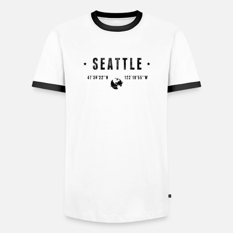Seattle - Men's Ringer Shirt - white/black
