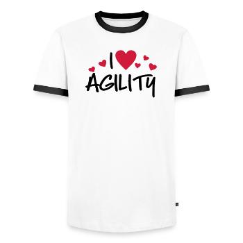 agility - T-shirt contrasté Homme - blanc/noir - Devant - AI Model Female 172 light (172cm) & AI Model Male 178 dark (178cm)