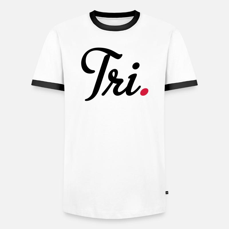 triathlon - Men's Ringer Shirt - white/black