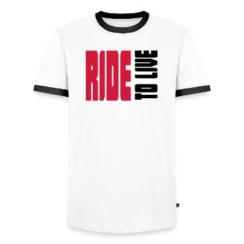 Coole Sprüche für echte Biker - Männer Kontrast-T-Shirt - Weiß/Schwarz - Vorne - AI Model Female 172 light (172cm) & AI Model Male 178 dark (178cm)