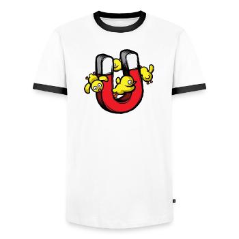 Chick Magnet - Men's Ringer Shirt - white/black - Front - AI Model Female 172 light (172cm) & AI Model Male 178 dark (178cm)