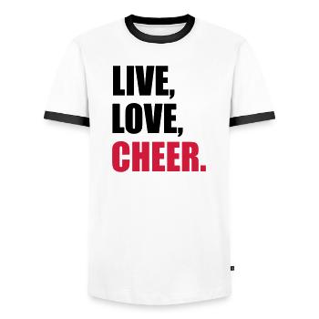 Les pom-pom girl - T-shirt contrasté Homme - blanc/noir - Devant - AI Model Female 172 light (172cm) & AI Model Male 178 dark (178cm)