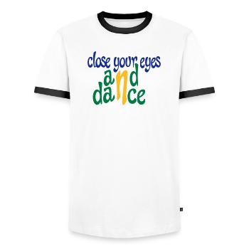Funny gifts for dancers - Men's Ringer Shirt - white/black - Front - AI Model Female 172 light (172cm) & AI Model Male 178 dark (178cm)