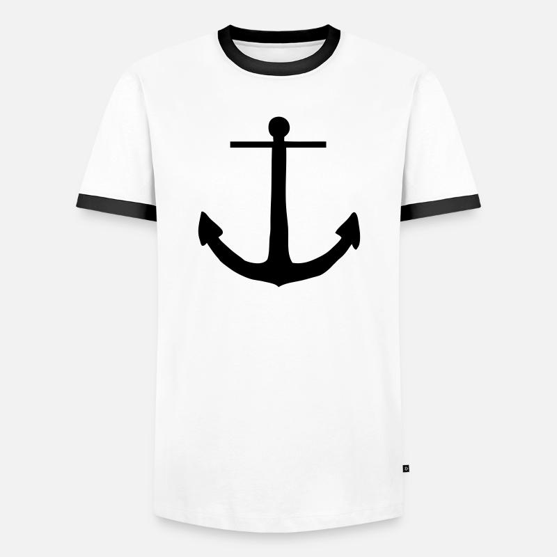 anchor - Men's Ringer Shirt - white/black
