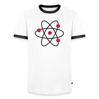 Atome - T-shirt contrasté Homme - blanc/noir - Devant - AI Model Female 172 light (172cm) & AI Model Male 178 dark (178cm)