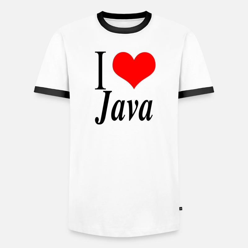 J'adore Java - T-shirt contrasté Homme - blanc/noir