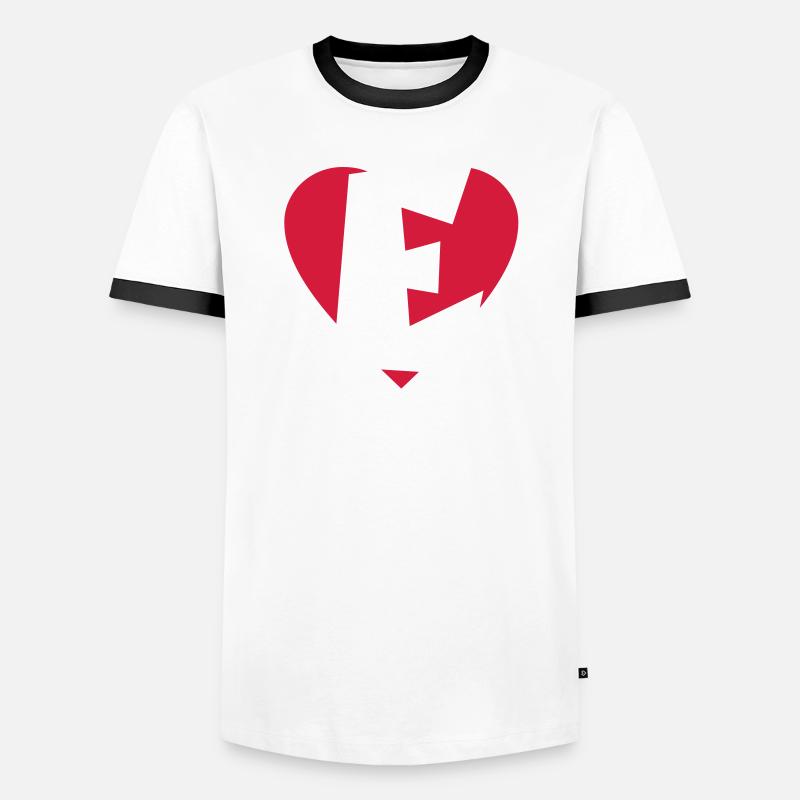 Heart E - I love E - Men's Ringer Shirt - white/black
