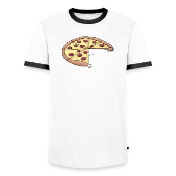 Pizza for parent-baby partner look with 2 children - Men's Ringer Shirt - white/black - Front - AI Model Female 172 light (172cm) & AI Model Male 178 dark (178cm)