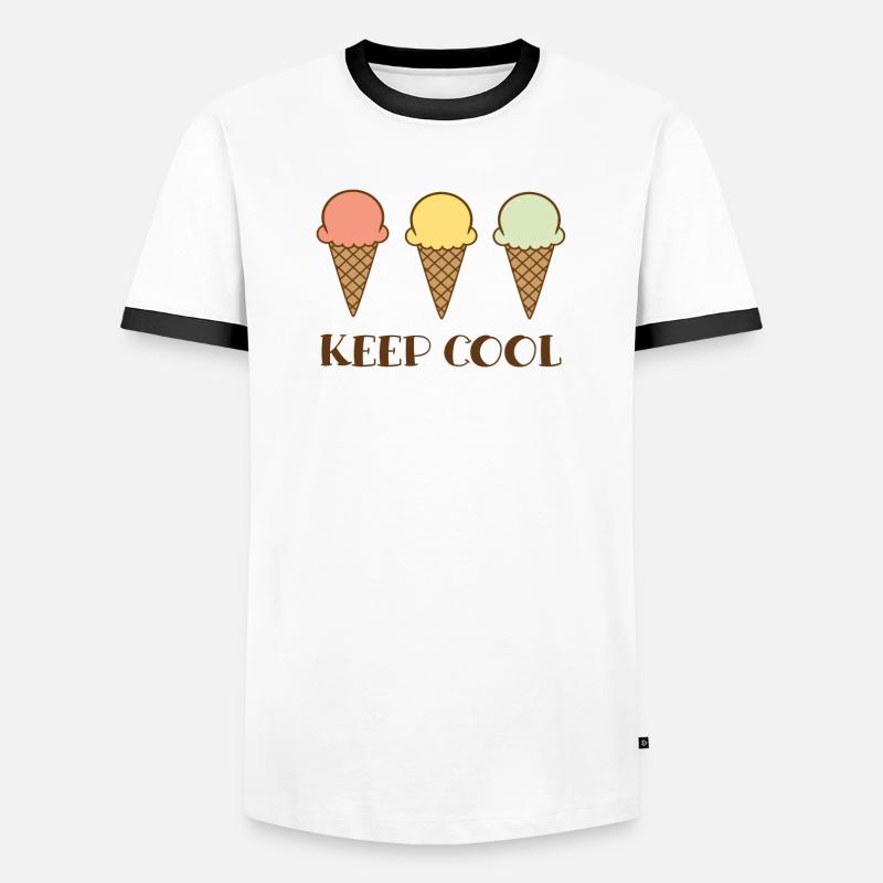 Keep cool - Männer Kontrast-T-Shirt - Weiß/Schwarz