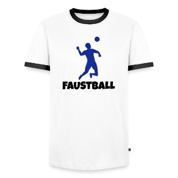 Fistball - T-shirt contrasté Homme - blanc/noir - Devant - AI Model Female 172 light (172cm) & AI Model Male 178 dark (178cm)