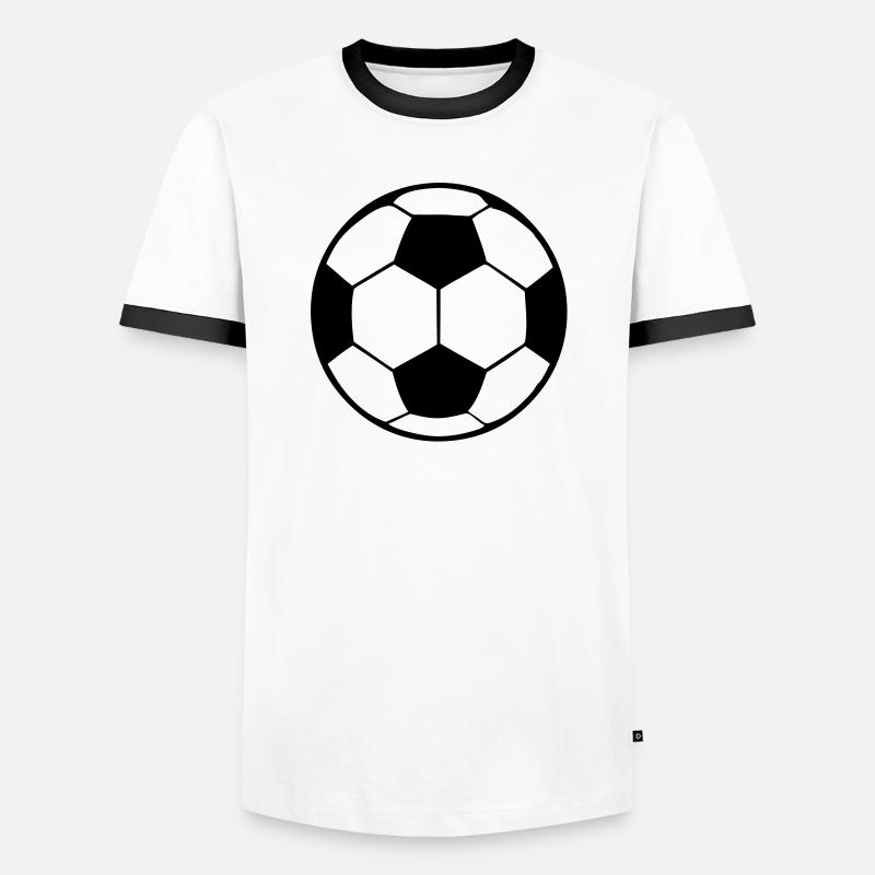 fussball - Männer Kontrast-T-Shirt - Weiß/Schwarz