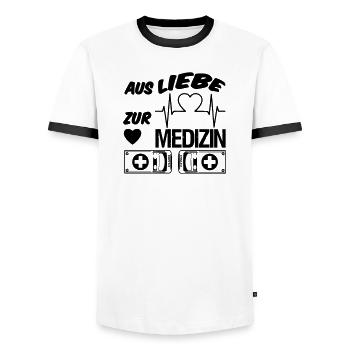 Medizin Liebe Doktor, Arzt, Sprüche, Geschenk - Männer Kontrast-T-Shirt - Weiß/Schwarz - Vorne - AI Model Female 172 light (172cm) & AI Model Male 178 dark (178cm)