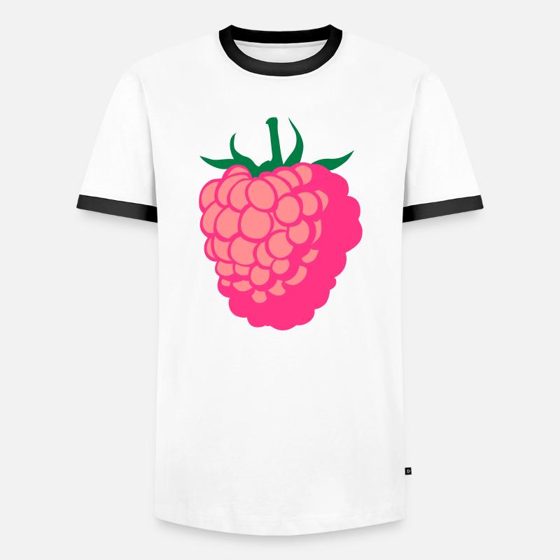 Raspberry fruit - Men's Ringer Shirt - white/black