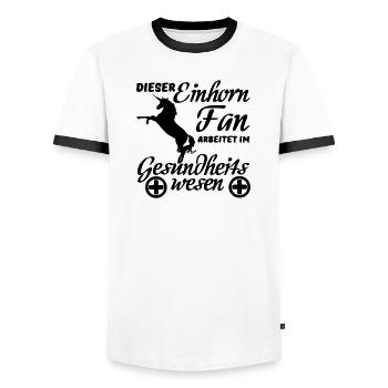 Einhorn Einhörner Medizin Spruch Geschenk Beruf - Männer Kontrast-T-Shirt - Weiß/Schwarz - Vorne - AI Model Female 172 light (172cm) & AI Model Male 178 dark (178cm)