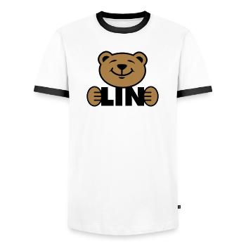 Berlin Bär - Männer Kontrast-T-Shirt - Weiß/Schwarz - Vorne - AI Model Female 172 light (172cm) & AI Model Male 178 dark (178cm)
