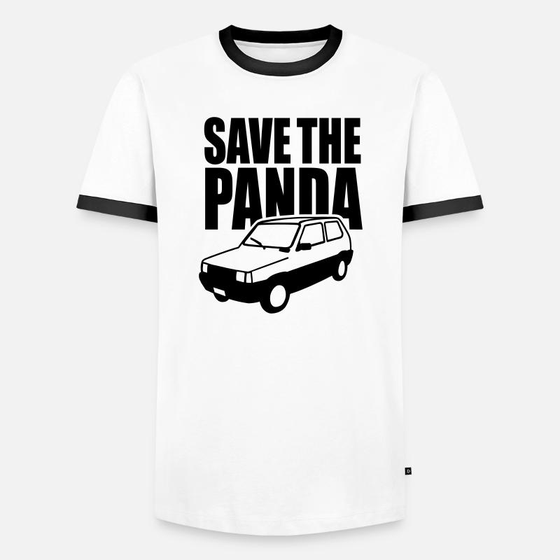 Save the panda - Männer Kontrast-T-Shirt - Weiß/Schwarz