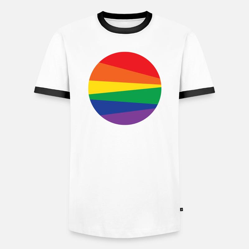 Rainbow Circle - Men's Ringer Shirt - white/black