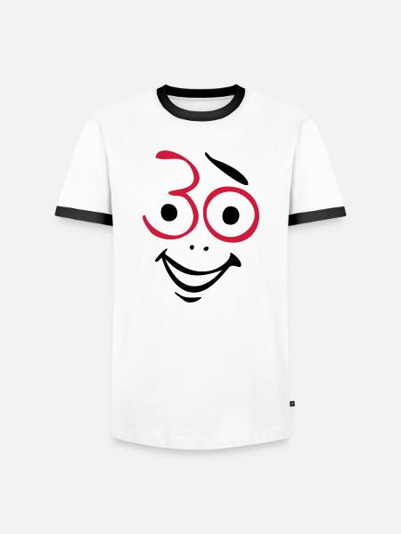 Juhu 30 ans! - T-shirt contrasté Homme - blanc/noir