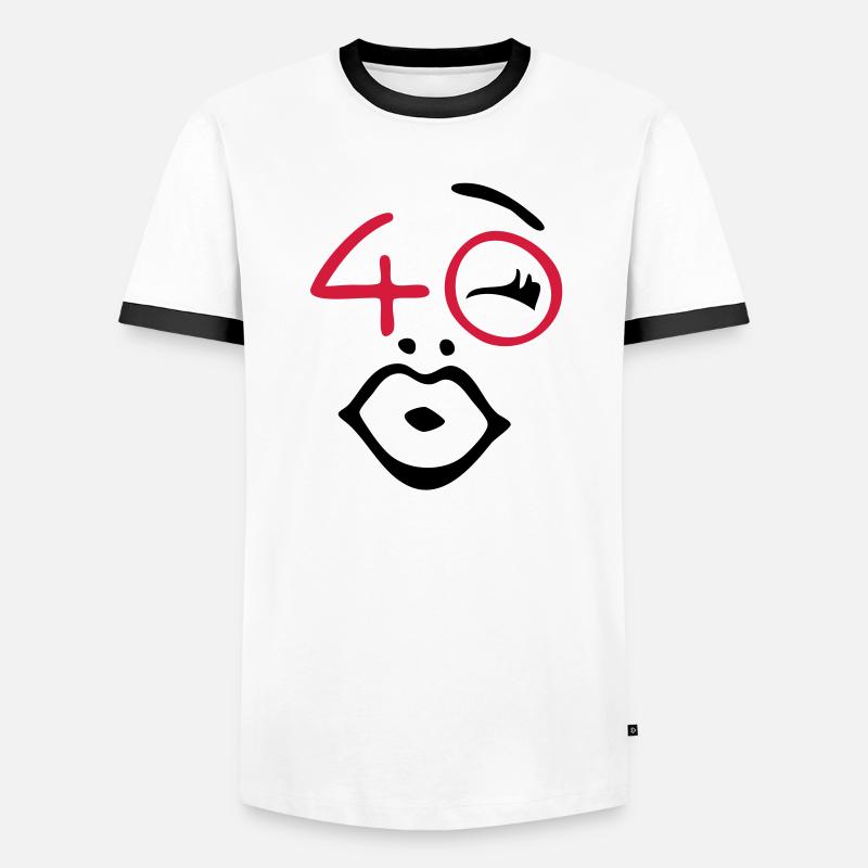 Wow, endlich 40 ! - Männer Kontrast-T-Shirt - Weiß/Schwarz
