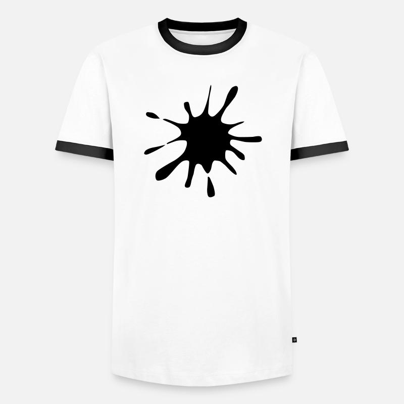 Klecks - Männer Kontrast-T-Shirt - Weiß/Schwarz