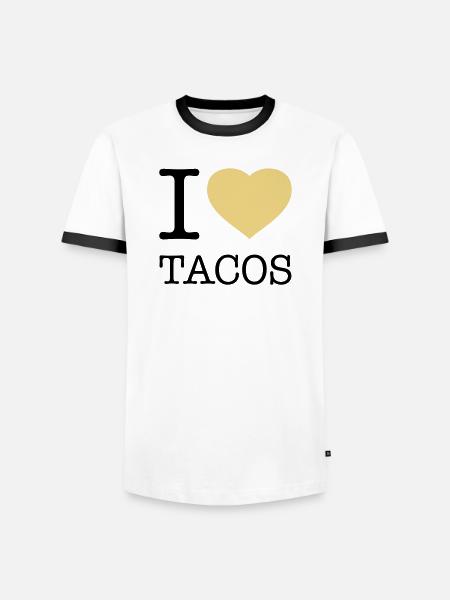 I LOVE TACOS - Men's Ringer Shirt - white/black