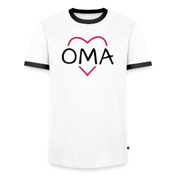 Grand-mère coeur cadeau anniversaire noel - T-shirt contrasté Homme - blanc/noir - Devant - AI Model Female 172 light (172cm) & AI Model Male 178 dark (178cm)