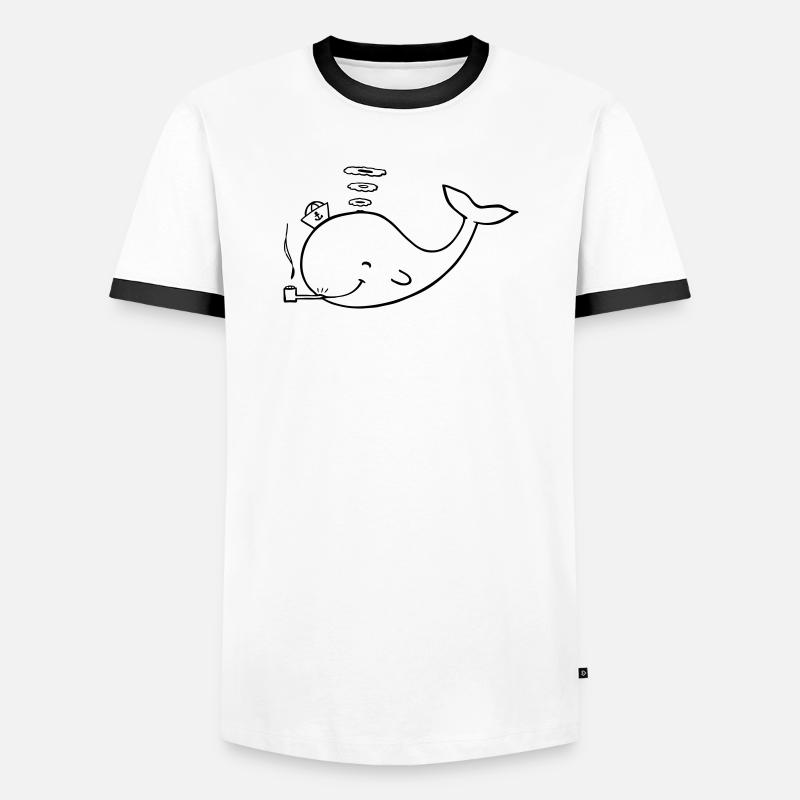 wal - Männer Kontrast-T-Shirt - Weiß/Schwarz