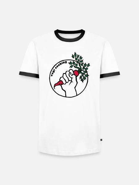 Vegan - Männer Kontrast-T-Shirt - Weiß/Schwarz