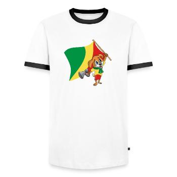 Kongo (Brazzaville) Fan Hund - Männer Kontrast-T-Shirt - Weiß/Schwarz - Vorne - AI Model Female 172 light (172cm) & AI Model Male 178 dark (178cm)