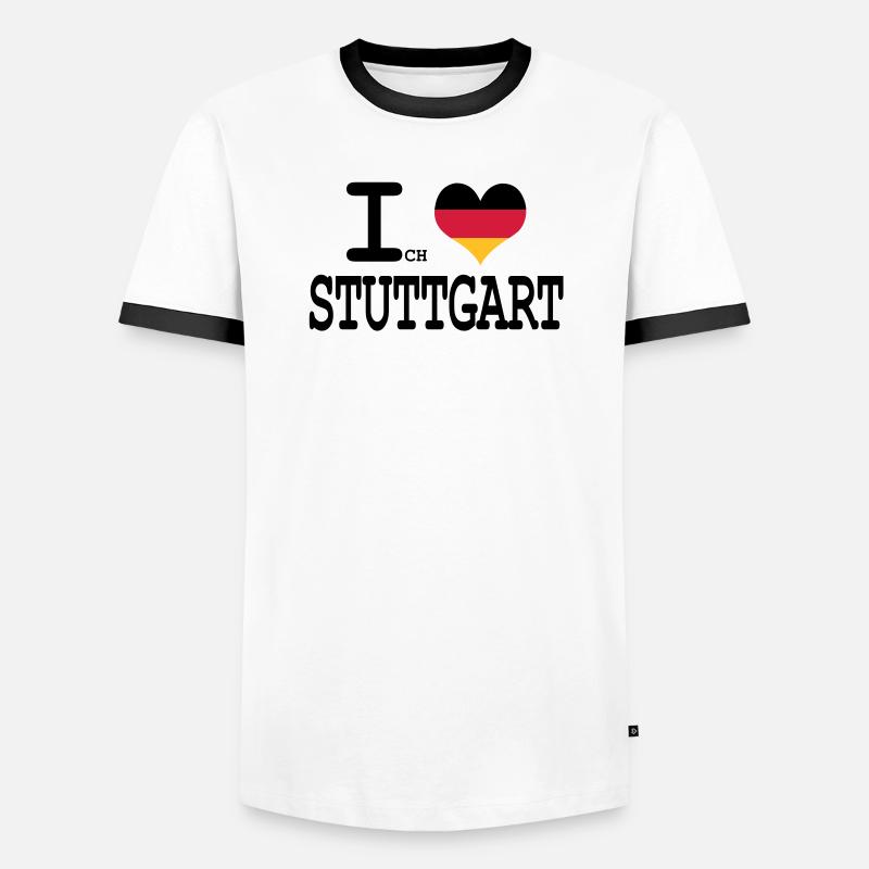 ich liebe stuttgart - Männer Kontrast-T-Shirt - Weiß/Schwarz