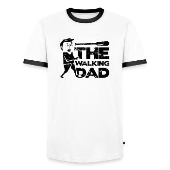 Le père de la fête de la fête de la vie de père de la marche - T-shirt contrasté Homme - blanc/noir - Devant - AI Model Female 172 light (172cm) & AI Model Male 178 dark (178cm)