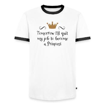 Princess - Men's Ringer Shirt - white/black - Front - AI Model Female 172 light (172cm) & AI Model Male 178 dark (178cm)