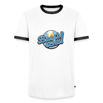 Wiesn Tracht Volksfest saufen Maß Bier - Männer Kontrast-T-Shirt - Weiß/Schwarz - Vorne - AI Model Female 172 light (172cm) & AI Model Male 178 dark (178cm)