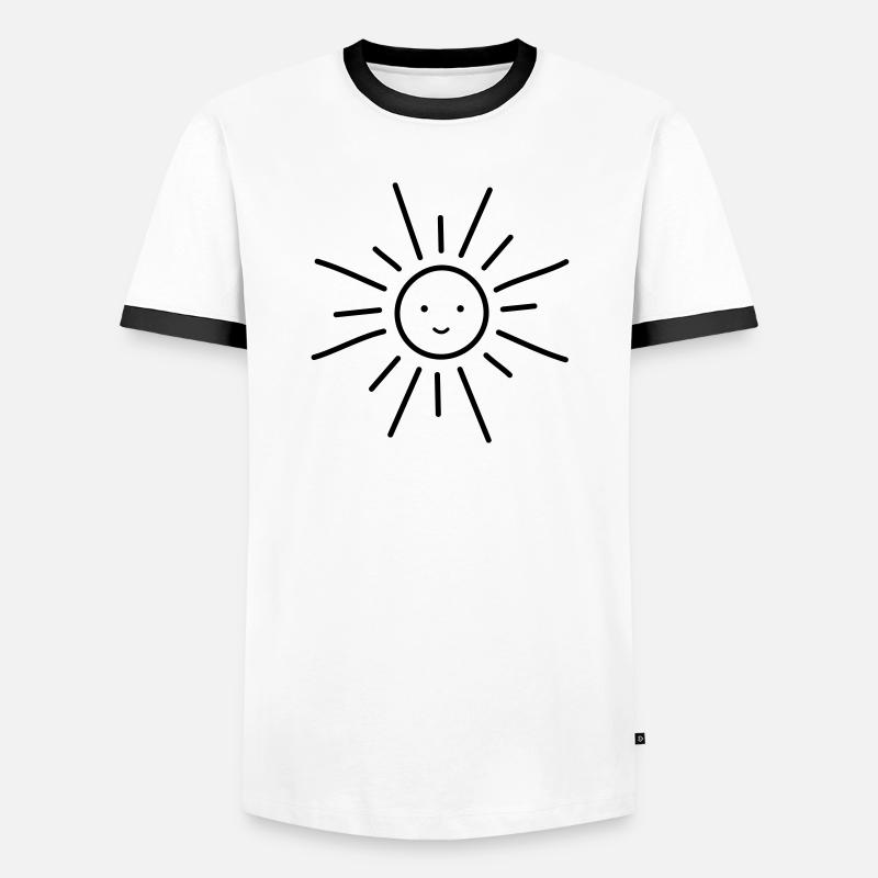 Sun sunshine bright sun face - Men's Ringer Shirt - white/black