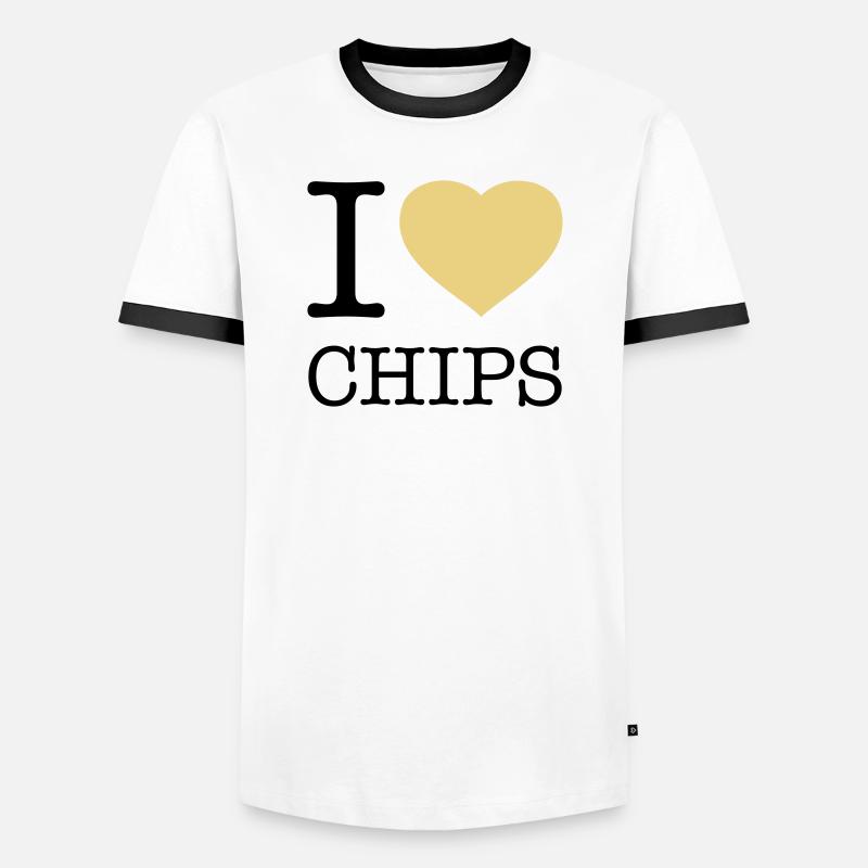 I LOVE CHIPS - Men's Ringer Shirt - white/black