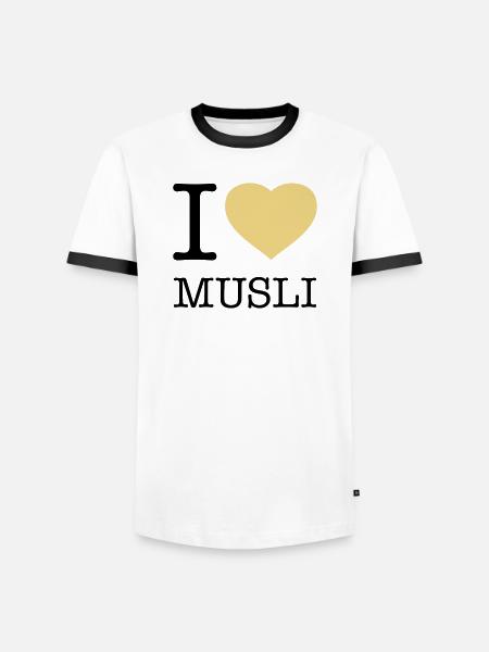 J’AIME MUESLI Muesli - T-shirt contrasté Homme - blanc/noir