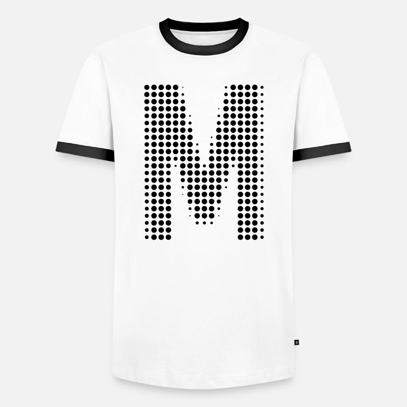 M letter dots initial letter gift - Men's Ringer Shirt - white/black