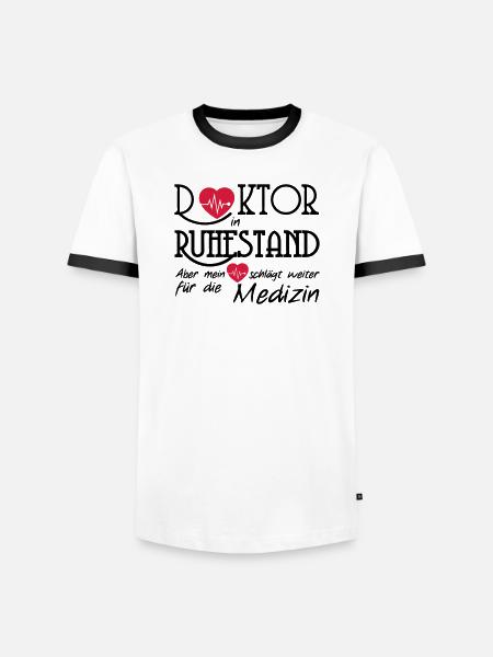 Doktor Ruhestand Rente Arzt Medizin Geschenk - Männer Kontrast-T-Shirt - Weiß/Schwarz