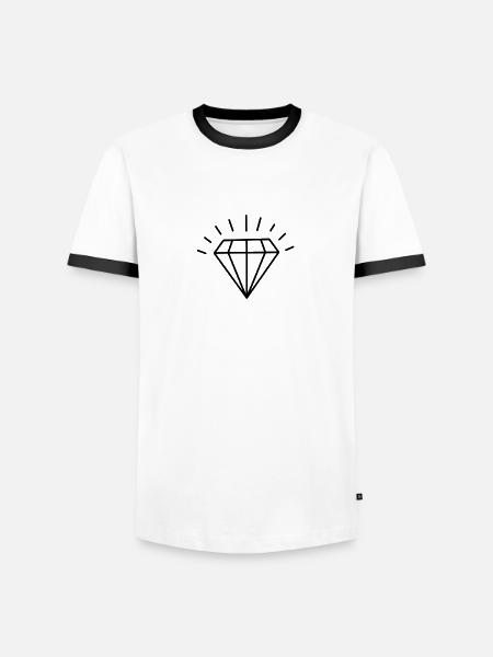 Diamant Brilliant Schmuck Style - Männer Kontrast-T-Shirt - Weiß/Schwarz