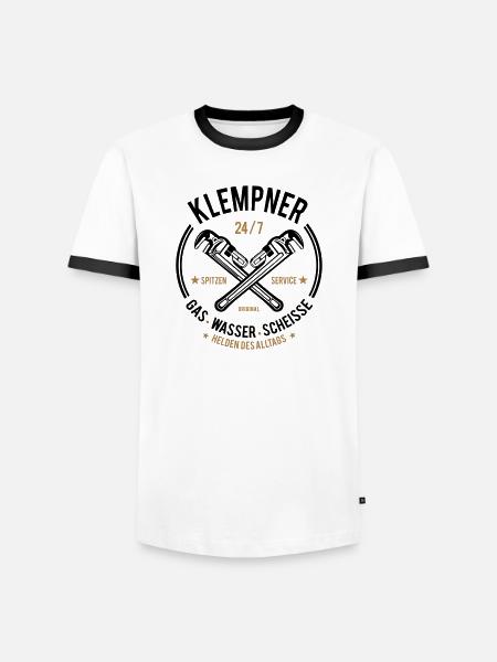 Klempner - Gas, Wasser, Scheiße - Männer Kontrast-T-Shirt - Weiß/Schwarz