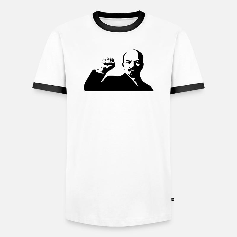 Lenin - Männer Kontrast-T-Shirt - Weiß/Schwarz