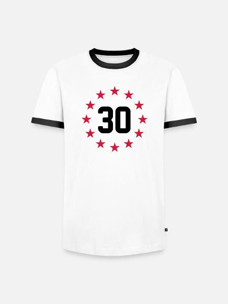 30 years - Men's Ringer Shirt - white/black