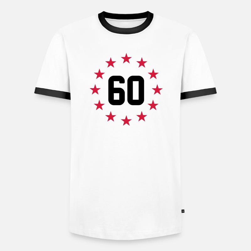 60 years - Men's Ringer Shirt - white/black
