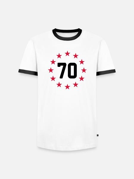 70 years - Men's Ringer Shirt - white/black